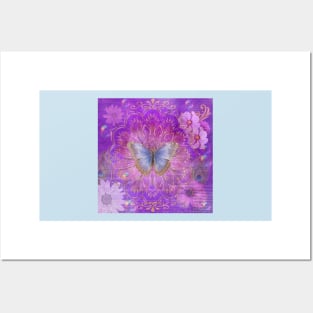 Butterfly Bubble Dream Purple Mist Posters and Art